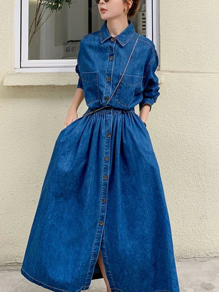 InMyEndz Queens Vintage Denim Dress – Street Elegance Edition