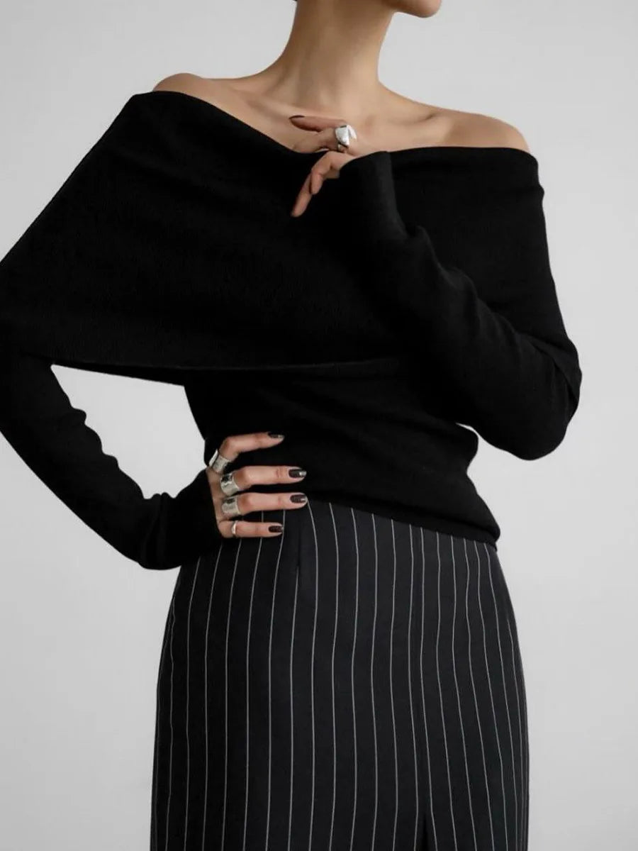 InMyEndz Queens Off-Shoulder Knit – Street Luxe Pullove