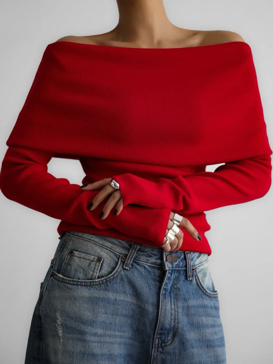 InMyEndz Queens Off-Shoulder Knit – Street Luxe Pullove