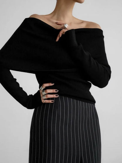 InMyEndz Queens Off-Shoulder Knit – Street Luxe Pullove